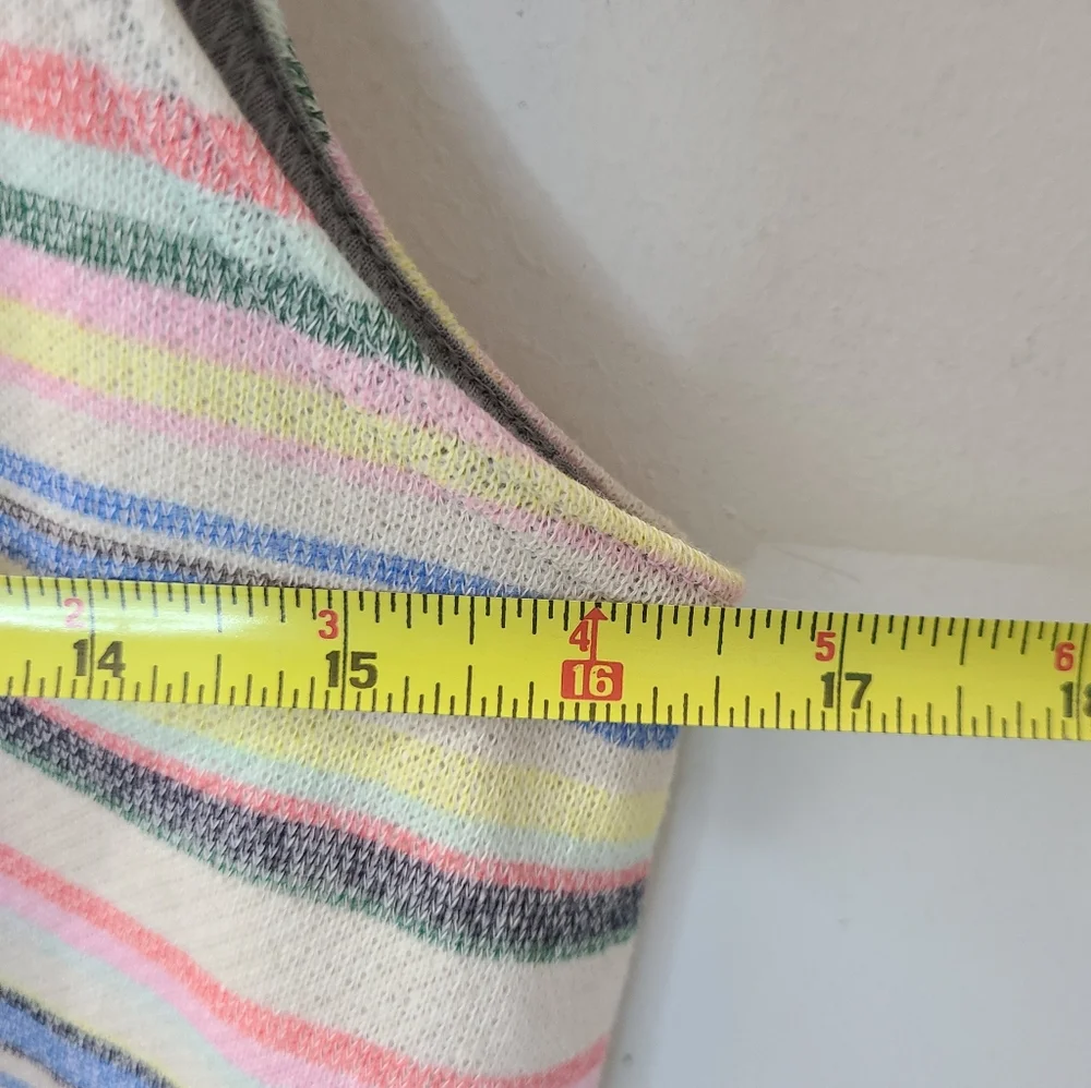 JUSTICE Big Girl's Pastel Striped French Terry Sleeveless Romper Sz 18/XXL